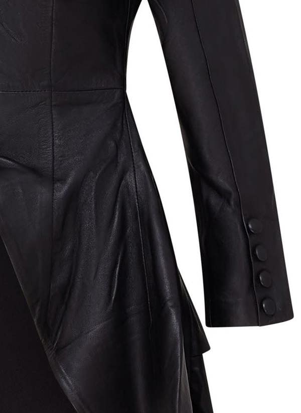 Infinity Leather Womens Gothic Full Length Victorian Leather Coat - Vantaa