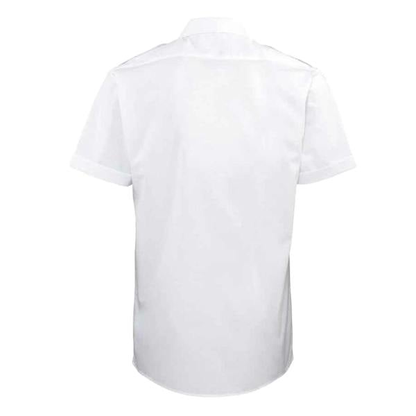 Premier Mens Short-Sleeved Pilot Shirt - White