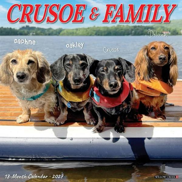 Crusoe The Dachshund & Family Calendar 2027, Wall Calendars, Month To View, Dogs, Gift