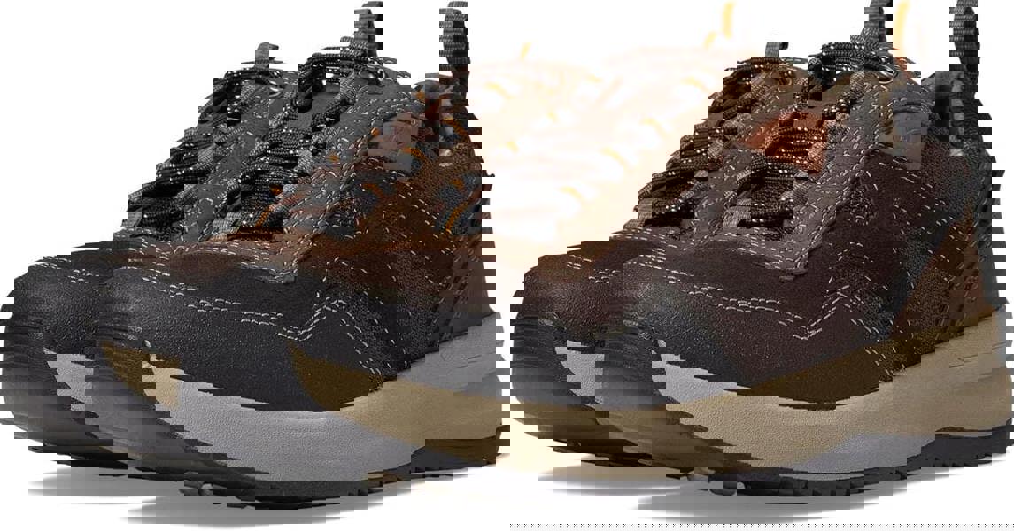 Clarks Wellman Trail AP Men's Casual Walking Hiking Trainers Shoes, brown and black outdoor footwear with rugged design and lace-up closure.