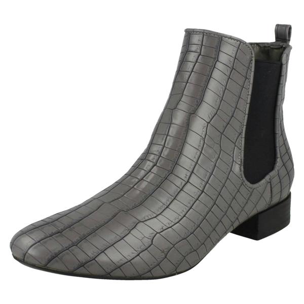 Spot On Ladies Spot On Slip On Ankle Boots