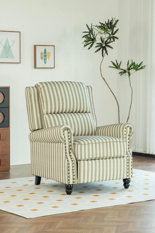 Living and Home Single Sofa Recliner Chair Armchair with Footrest