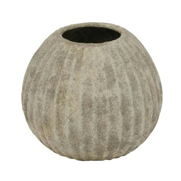 Hill Interiors Catania Round Vase - Light Grey - 