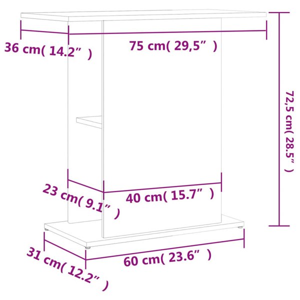 Berkfield Aquarium Stand Grey Sonoma 36x75x72.5 cm Engineered Wood