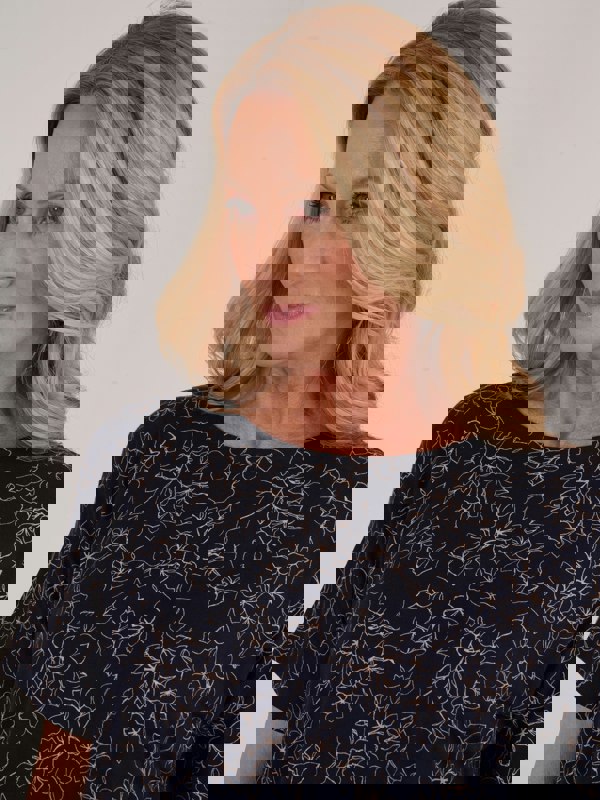 TIGI-Wear Navy Cloud Sketch Floral Night Dress