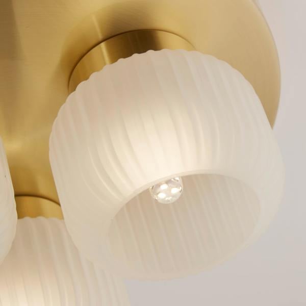 Lighting Collection FROSTED GLASS 3 LIGHT PENDANT WHITE