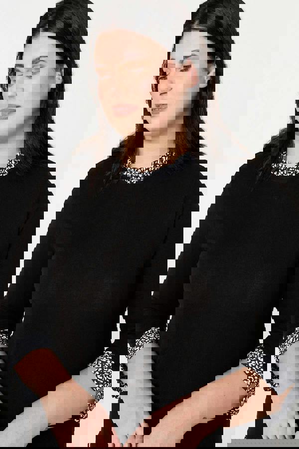 Black | Curve Layered Ruffled Shirt Jumper Top