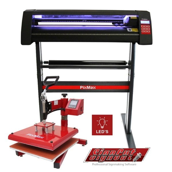 PixMax LED Vinyl Cutter With 38cm Swing Heat Press & Software