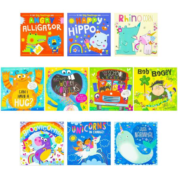 Children's Picture Books 10 Books Collection Set (Rhinocorn, Can I have a Hug?, Just Narwhal and more...)