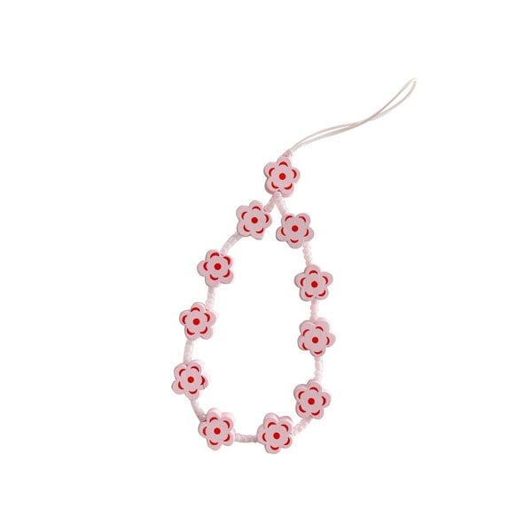 Gold Trip Pink Flower Wristlet Phone Strap