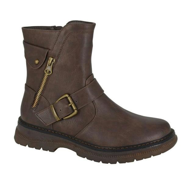 Cipriata Womens/Ladies Tilda PU Biker Boots - Brown - 