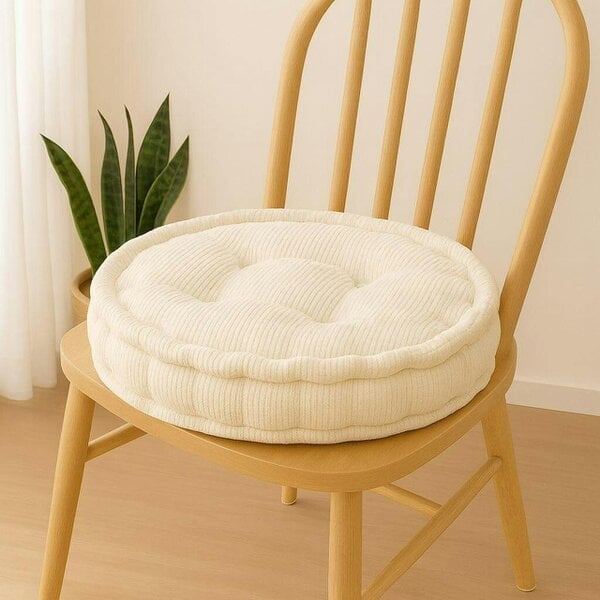 Night Zone Round Fleece Booster Seat Pad 10cm Thick – Soft Chair Cushion for Extra Height