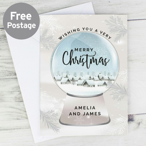 Personalised Memento Company Personalised Christmas Snow Globe Card
