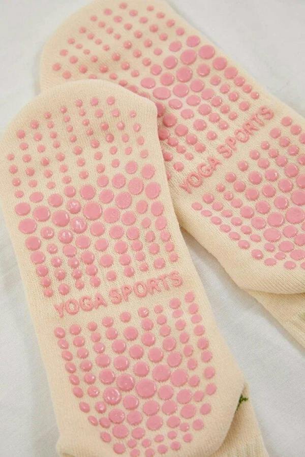 WOVCOR Patterned Non-Slip Yoga Knit Socks
