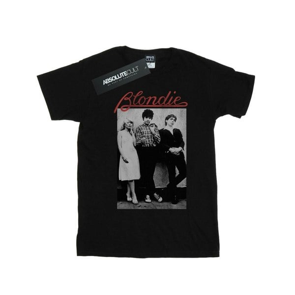 Blondie Girls Distressed Band Cotton T-Shirt - Black