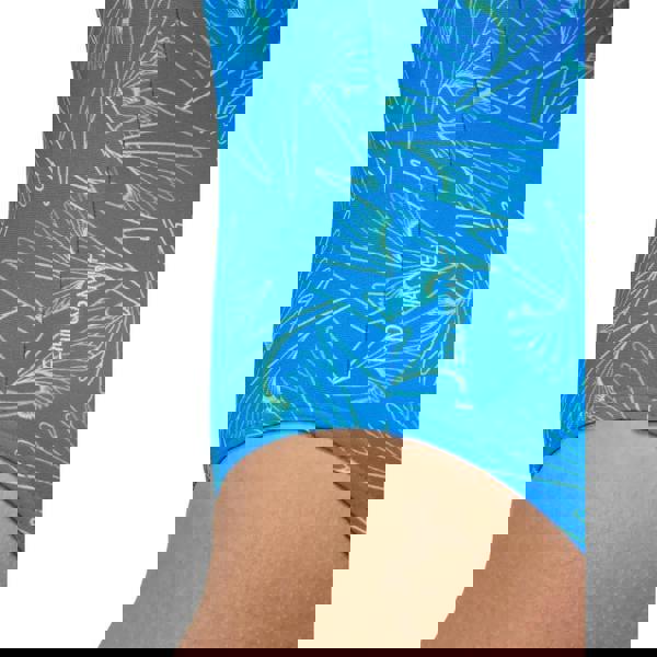 Blue Speedo Hyperboom Medalist Allover Print Swimsuit with endurance shorts