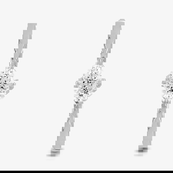 Starbright Silver 5.5mm Four Claw Twist Round Cubic Zirconia Ring R6028(5.5M) 3A