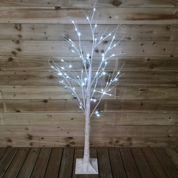 Samuel Alexander 1.5m (5ft) Indoor Outdoor Christmas Lit Birch Tree with 64 Ice White LEDs