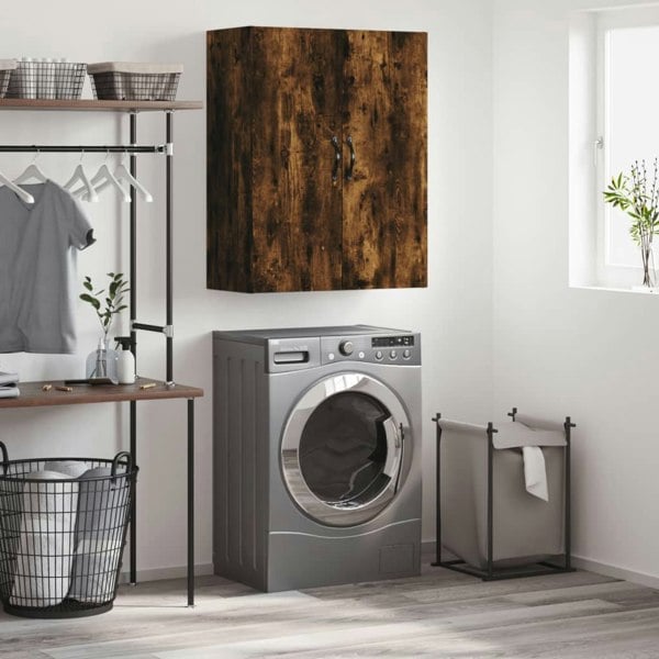 Berkfield Wall Mounted Cabinet Smoked Oak 69.5x34x90 cm Engineered Wood
