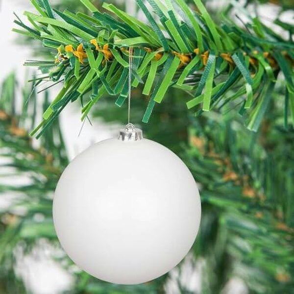 Shatchi White PVC Christmas Baubles Pack Sizes, Shatterproof 10cm Hanging Decorations for Tree and Home