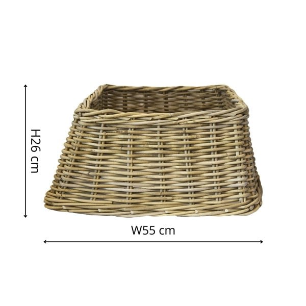 Ivyline Large Wicker Tree Skirt Square Sustainable
