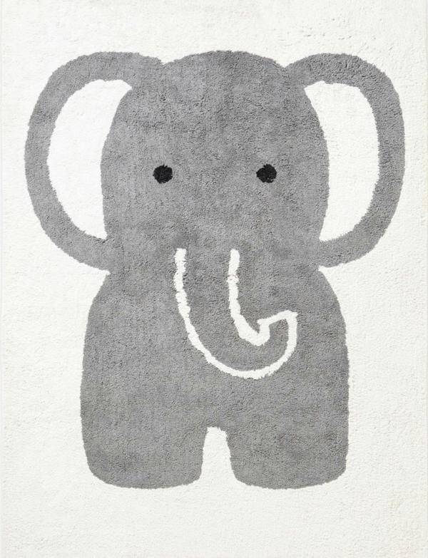 Gray elephant rug on a white background