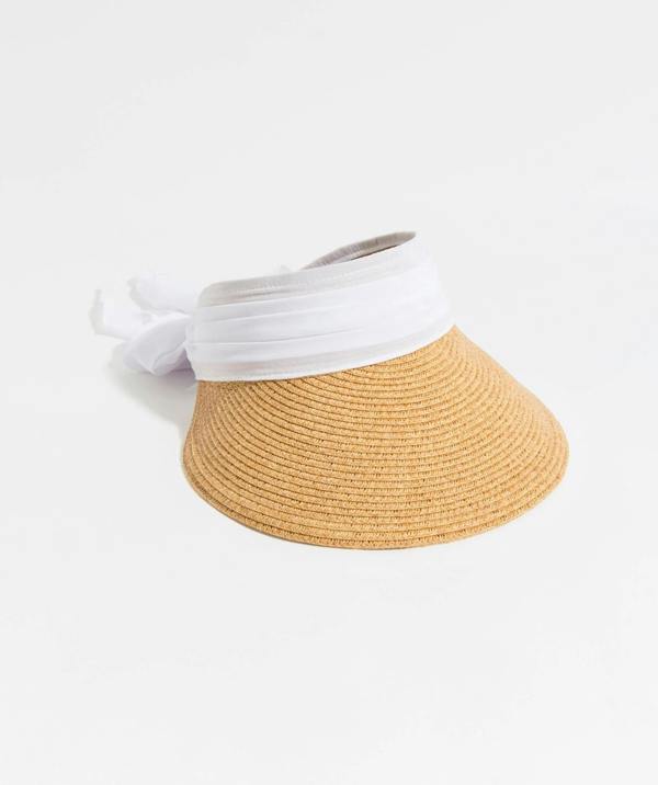 Pia Rossini Misha - Chiffon Tie Straw Visor