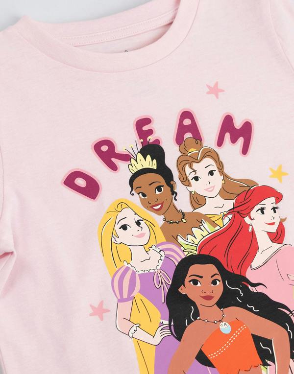 Vanilla Underground Disney Girls Multicoloured Princess Multi-Pack of 2 Long Sleeve Long Leg Pyjama Set