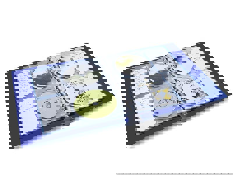 Durable CD/DVD Pockets | 2 Sided Wallet Index for 4 Disks | 10 Pack | A4 Clear