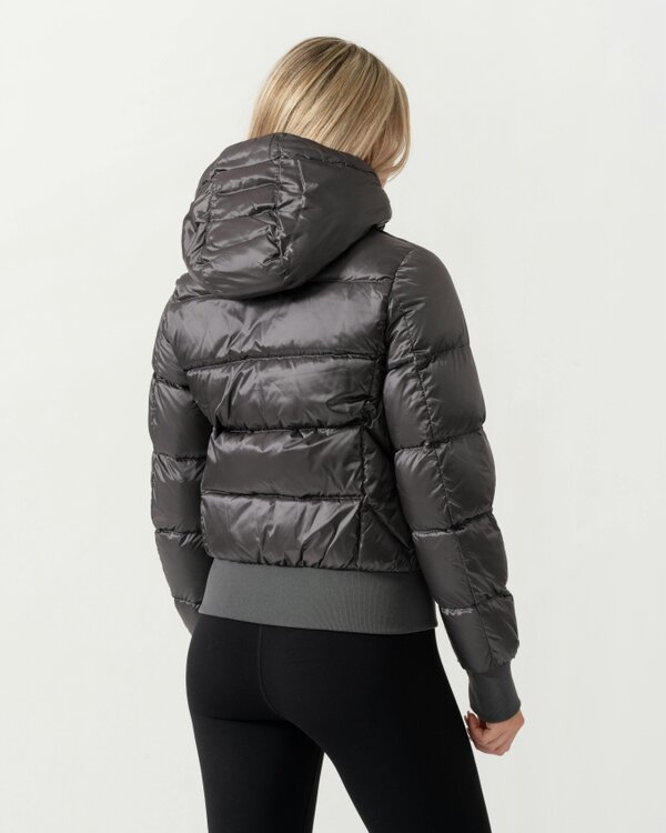 Parajumpers Mariah Womens Hooded Down Bomber Jacket - Graphite Orchid 124