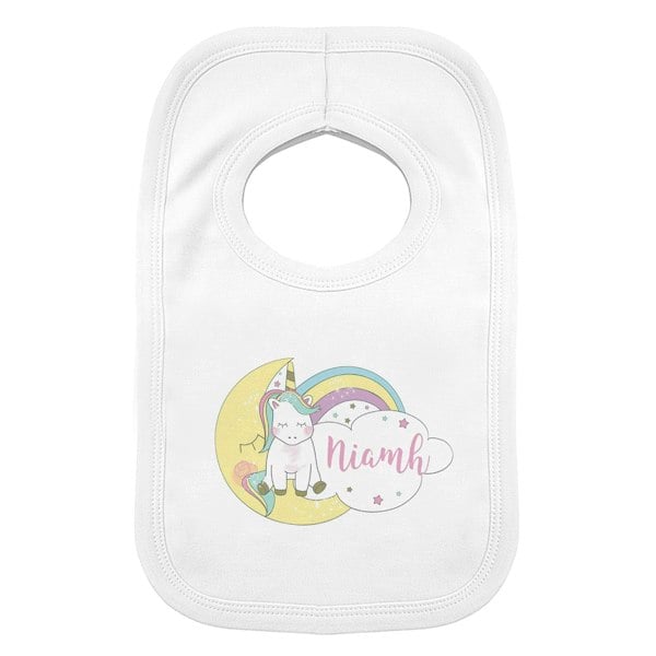 Personalised Memento Company Personalised Baby Unicorn Bib