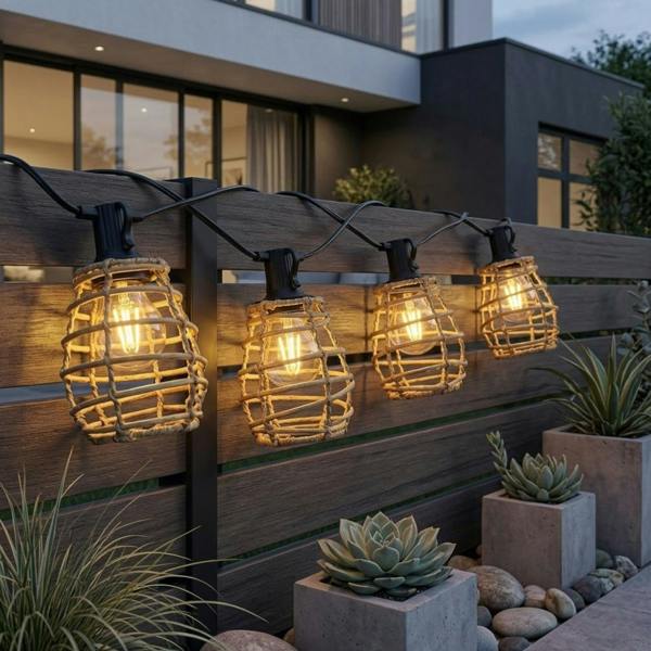 Garden Greatness Lumi 10 Pack Rattan Solar String Lights