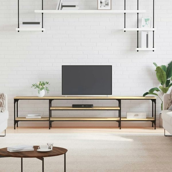 Berkfield TV Cabinet Sonoma Oak 201x35x45 cm Engineered Wood&Iron