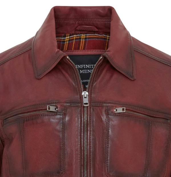 Infinity Leather Mens Classic Leather Biker Jacket - Bettles