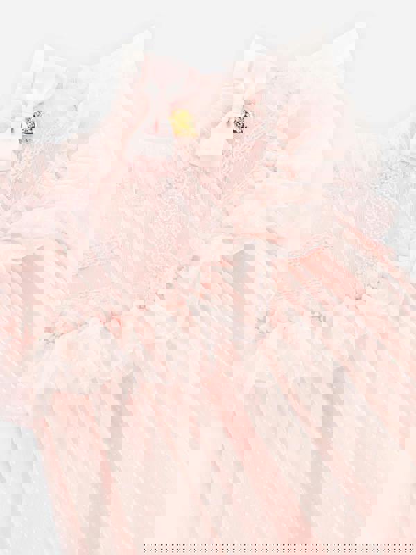 Angels Face Girls Andrea Spotted Tulle Dress in Pink
