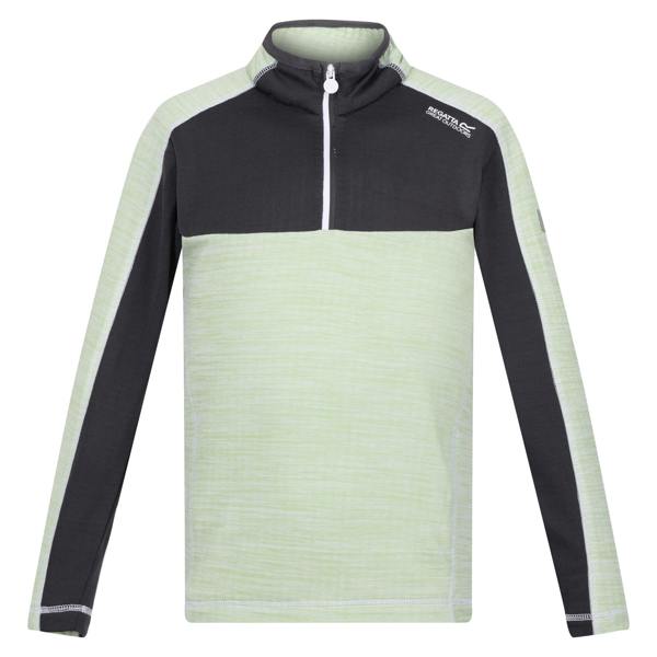 Regatta Childrens/Kids Hewley Recycled Half Zip Fleece Top - Quiet Green/Seal Grey - 
