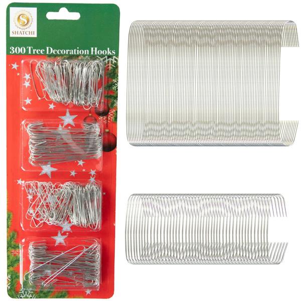 300Pcs Silver Tree Decoration Hooks for Hanging Ornaments Securely image 1