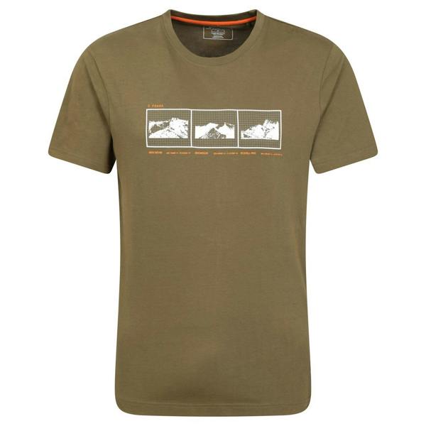 Mountain Warehouse Mens 3 Peaks Organic Cotton T-Shirt - Green - 