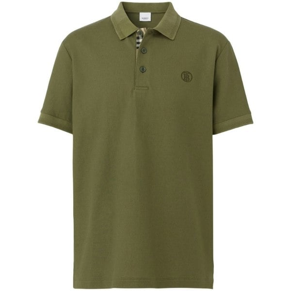 Burberry Branded Circle Logo Polo Shirt - Olive