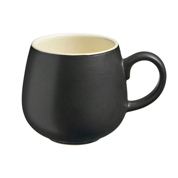 Cooks Professional Set of 4 Stoneware Mugs | 350ml | Matt Black