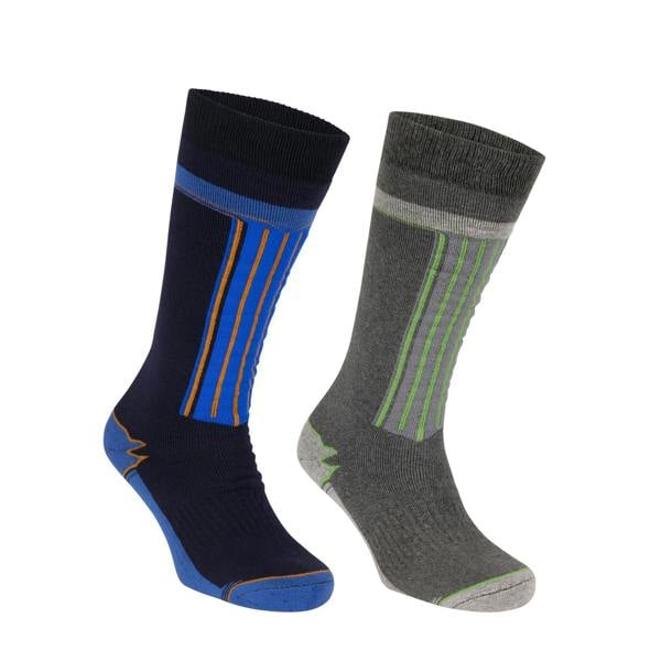 Trespass Unisex Adult Winski Ski Socks (Pack of 2) - Navy/Flint - 