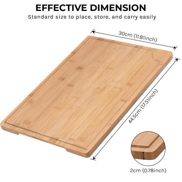 ADOV Large Bamboo Chopping Board, 2 in 1 Cutting Board and Serving Tray with Juice Groove, 41 x 30 x 2 cm