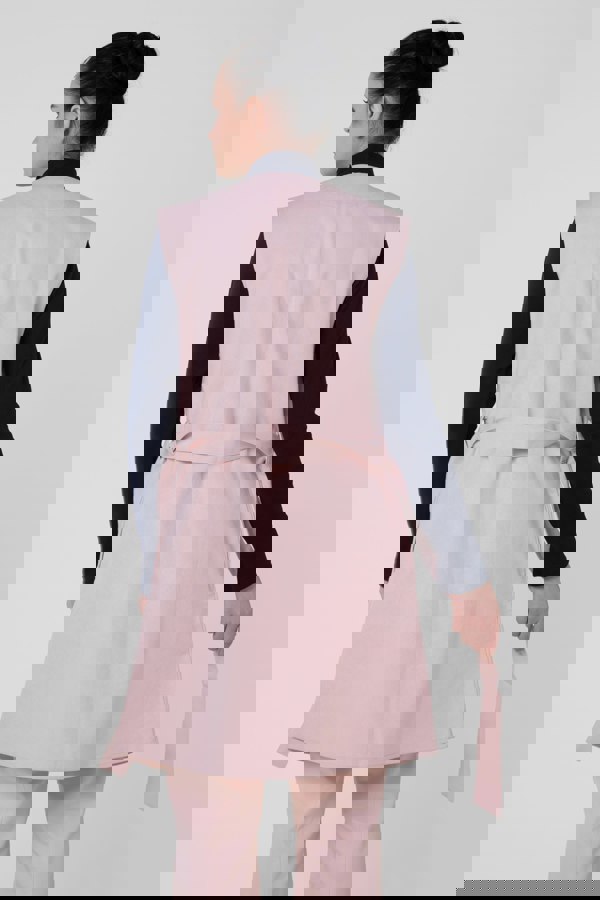 ENORSIA Womens Sleeveless Belted Coat