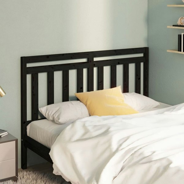 Berkfield Bed Headboard Black 166x4x100 cm Solid Wood Pine
