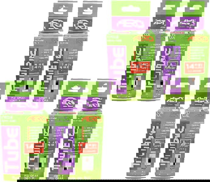 Awe 4 x Butyl Rubber 14" x 1.75-2.125 Inner Tube 500%* Extra Ride Time Schrader Valve