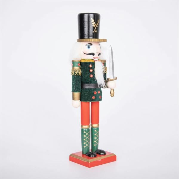 30cm Wooden Christmas Nutcracker Soldier Figures, 3 Piece Set, Hand Painted Festive Decorations image 3
