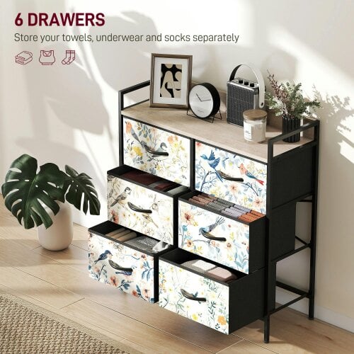 Wyld Haus Tonona Wooden White 6 Drawer Storage Chest