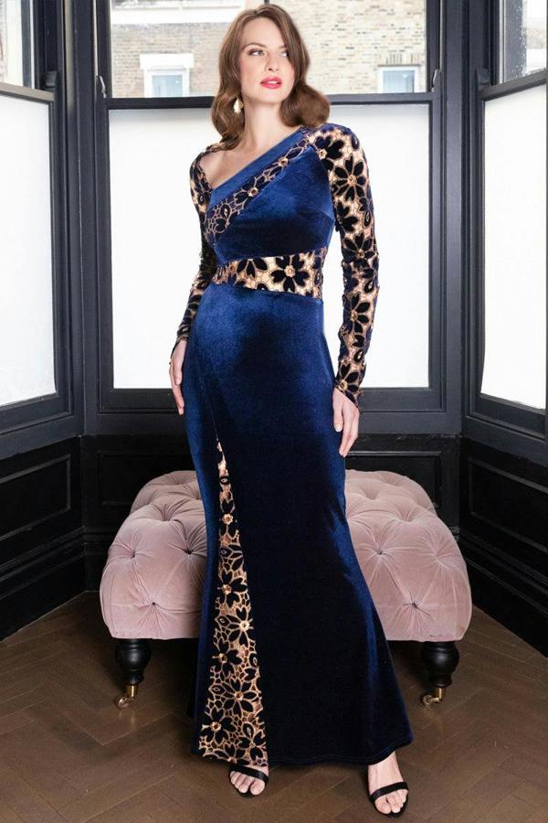 HotSquash Velvet Embroidered Gown