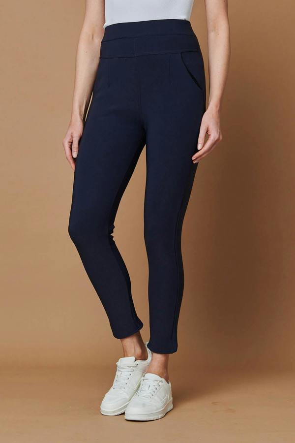 Navy | High Waist Fleece Lined Leggings