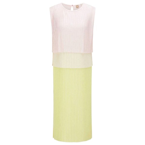 Boss Womens/Ladies Emanis Midi Dress - Pink/White/Green